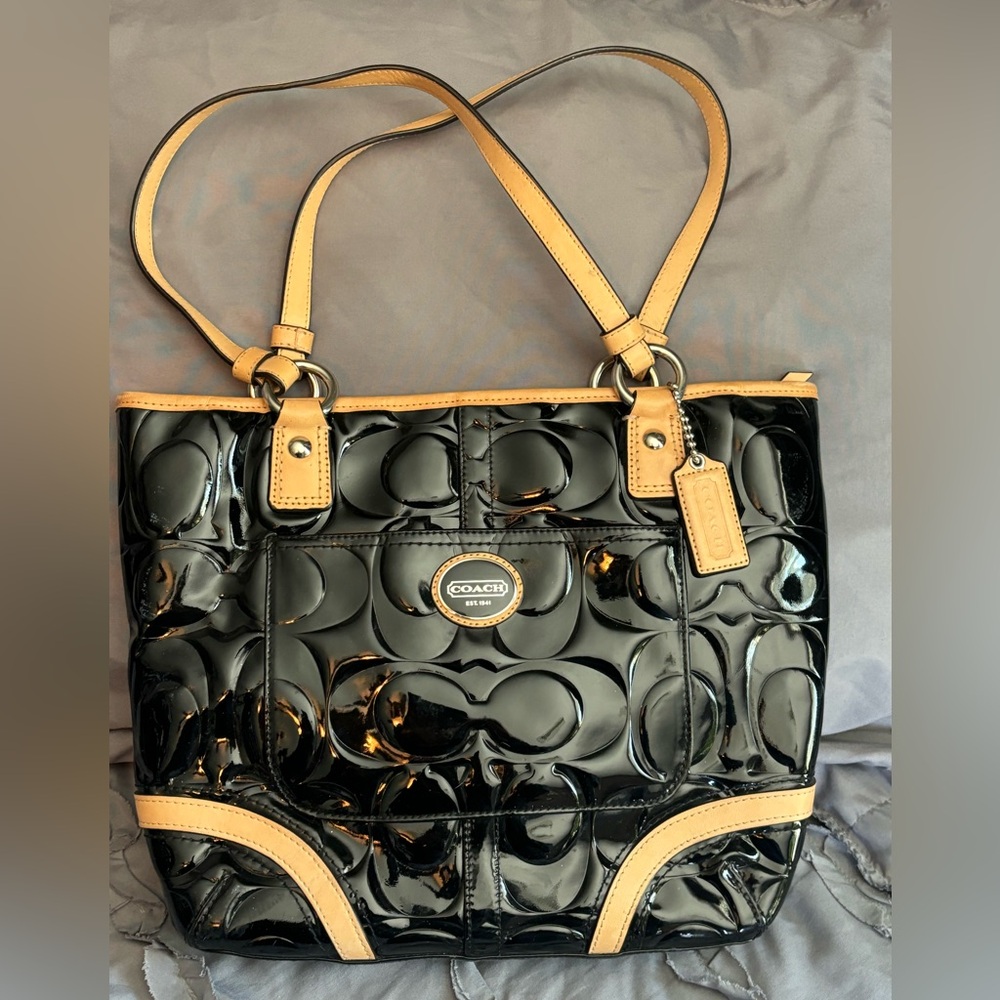 Coach patent leather tote. PRE-LOVED.
